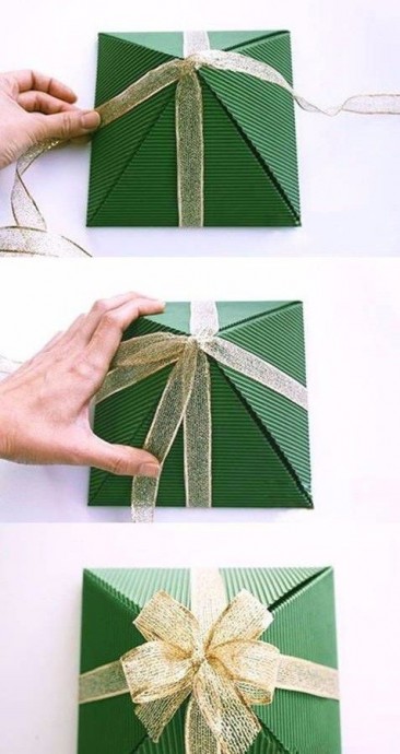 Красивая новогодняя упаковка подарка