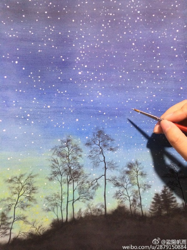 Рисуем ночной пейзаж