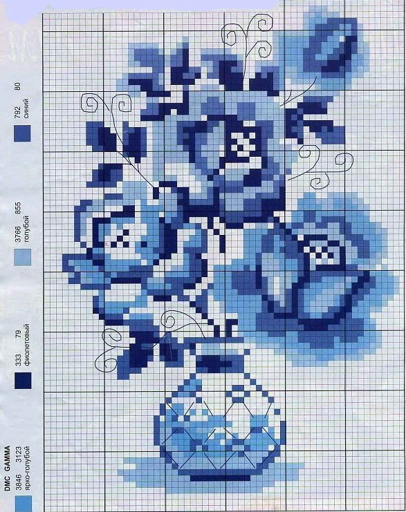 Схемы вышивки в одной цветовой гамме