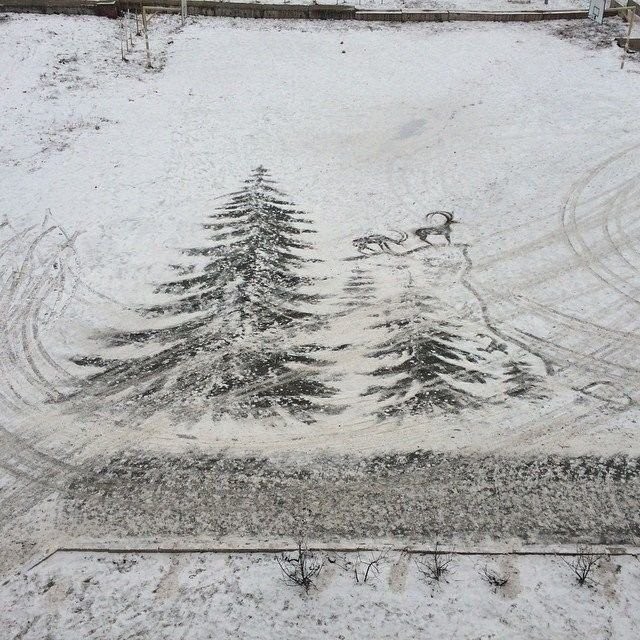 ​Варианты художественного разгребания снега от истинной рукодельницы
