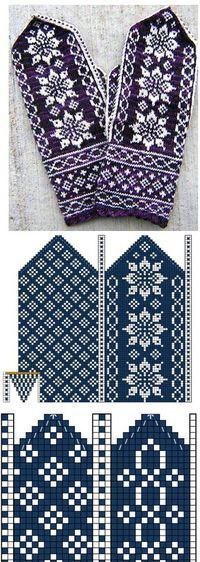 Замечательная подборка разных схем варежек