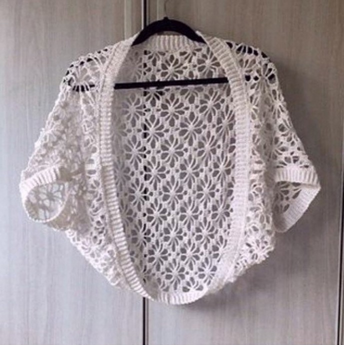 Ажурное болеро крючком