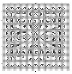 Черно-белые квадратные мотивы для жаккарда