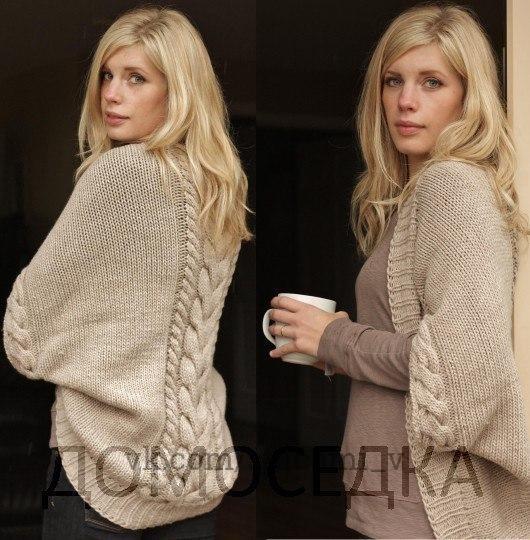 Красивый вязаный шраг от Melissa Schaschwary выполнен спицами узором из кос