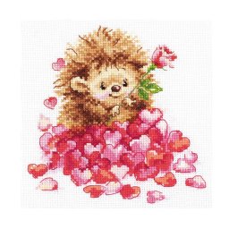 ​Вышиваем сердечного ёжика
