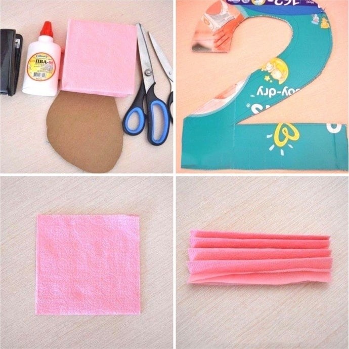 Объёмная цифра из салфеток Объёмная цифра из салфеток