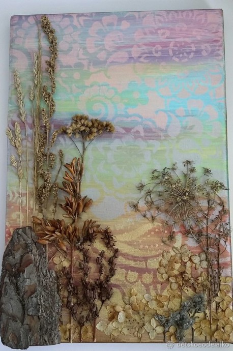 Панно с сухоцветами