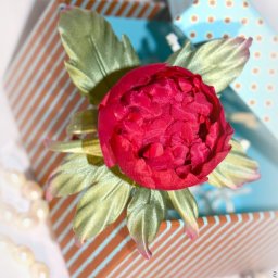 Пион цвета марсала из шелка