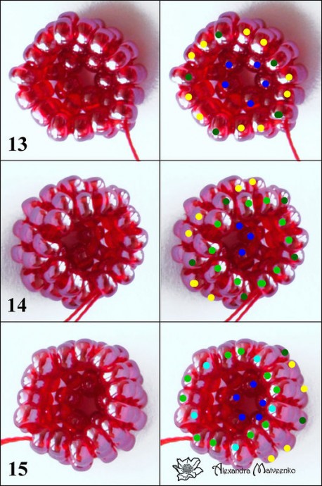 ​Малинка из бисера: мастер-класс