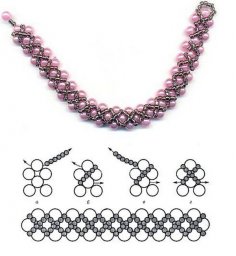 Плетение колье из бисера