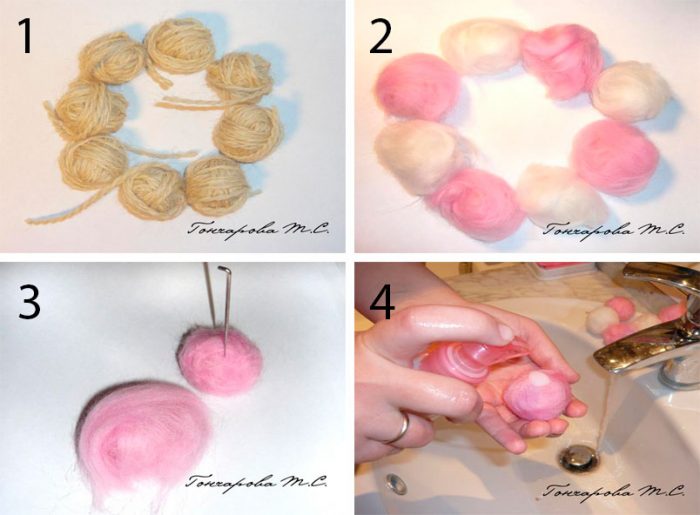 Шарики в технике мокрого валяния