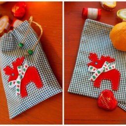 Шьем новогодние мешочки для подарков