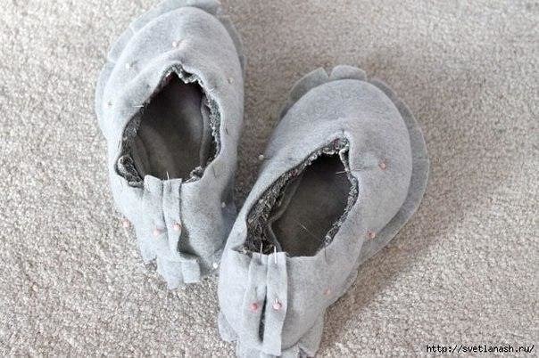 Тапочки из старого свитера