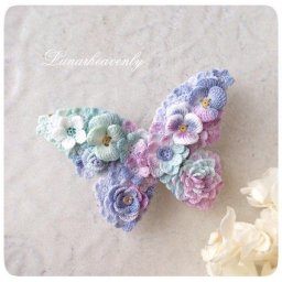 Бабочки из цветочков вязаных крючком