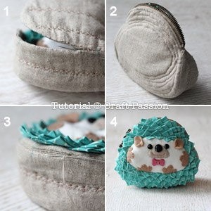 Смешной детский кошелечек с ёжиком: мастер-класс