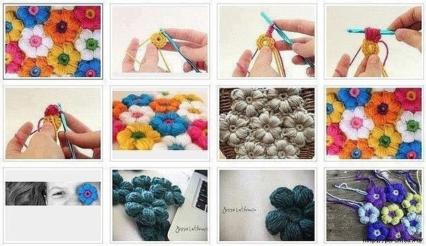 Вяжем тапочки объемными цветочками крючком Вяжем тапочки объемными цветочками крючком