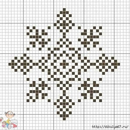 Шаблоны для вышивки: снежинки