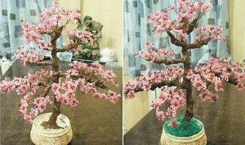 ​Цветущее дерево из бисера