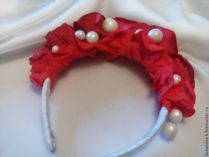 Оформление тыльной части цветочного ободка