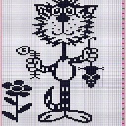 Вышиваем монохромных котов