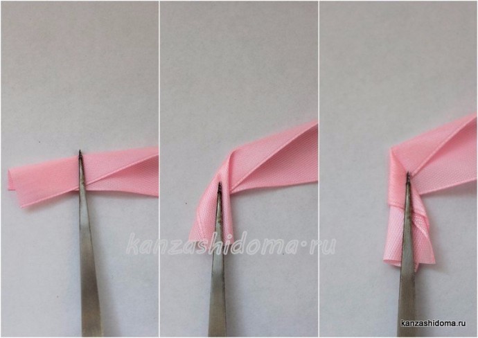 Нежные розочки из лент