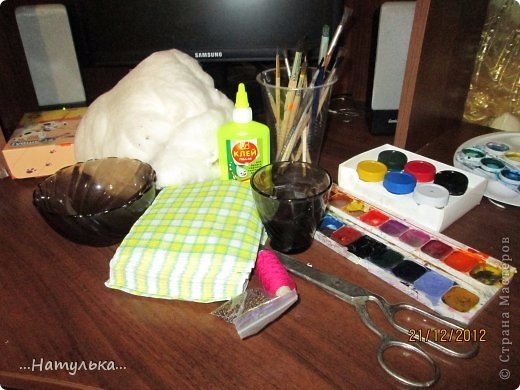 Снегири из ваты: мастер-класс