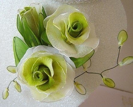 Цветы из капроновых колготок