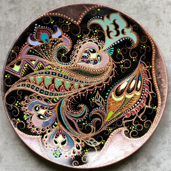 Идеи точечной росписи на тарелках