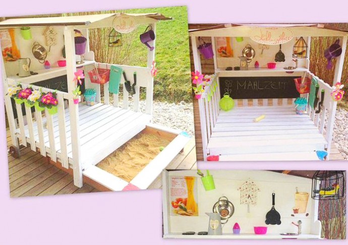 Красивая складная песочница на вашем участке