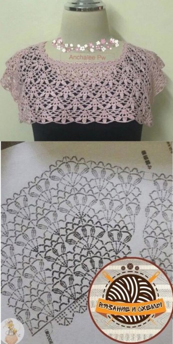Красивые угловые повороты в ажурном вязании