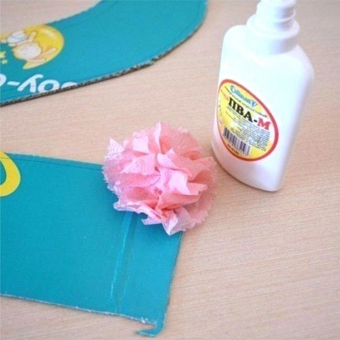 Объёмная цифра из салфеток Объёмная цифра из салфеток