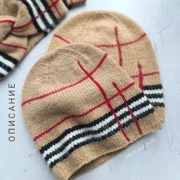 Вяжем шапку с линиями и полосками спицами