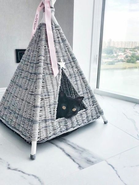 Варианты плетеных домиков для домашних любимчиков