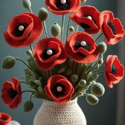 Вязаные цветы