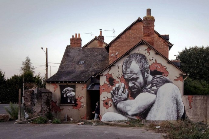 Очень необычные граффити домов