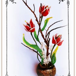 Тюльпаны из бисера