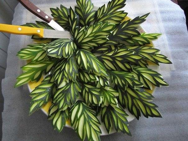 Цукини превращается в букет: мастер-класс по карвингу