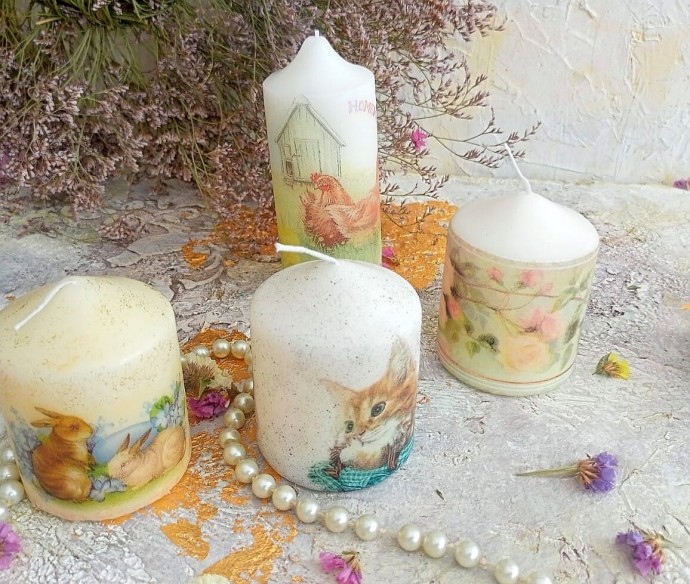 Декупаж свечей