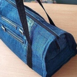Дорожная сумка из старых джинсов