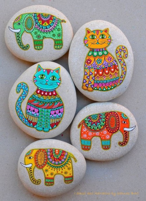 ​Яркие идеи росписи камней