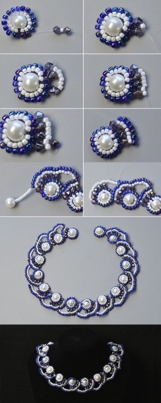 Колье и браслеты из бисера к новому году