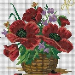 Вышиваем красивые цветочные корзинки