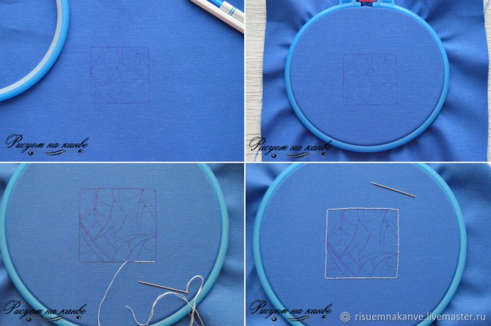 Колье с вышитым гладью кулоном