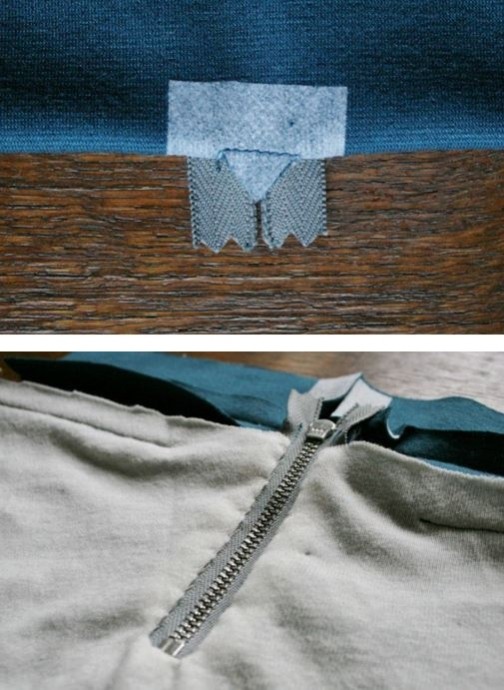 Молния на трикотажной юбке