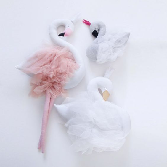 Мягкие фламинго из ткани
