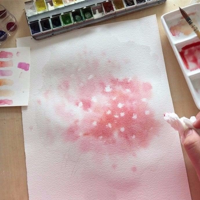 Нежный букет цветов акварелью