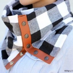 ​Шарф из ткани с отделкой экокожи: мастер-класс по пошиву