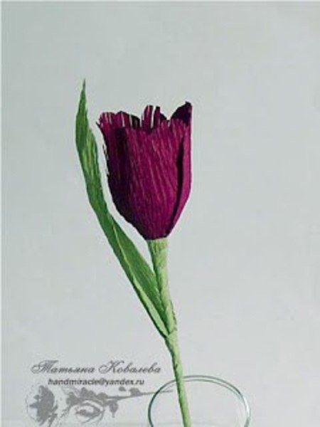 ​Тюльпаны из гофрированной бумаги