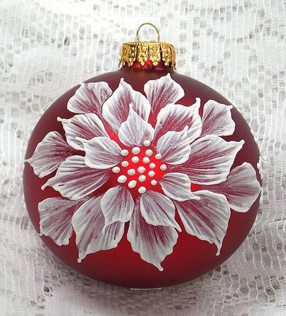 Ёлочные игрушки с росписью ручной работы