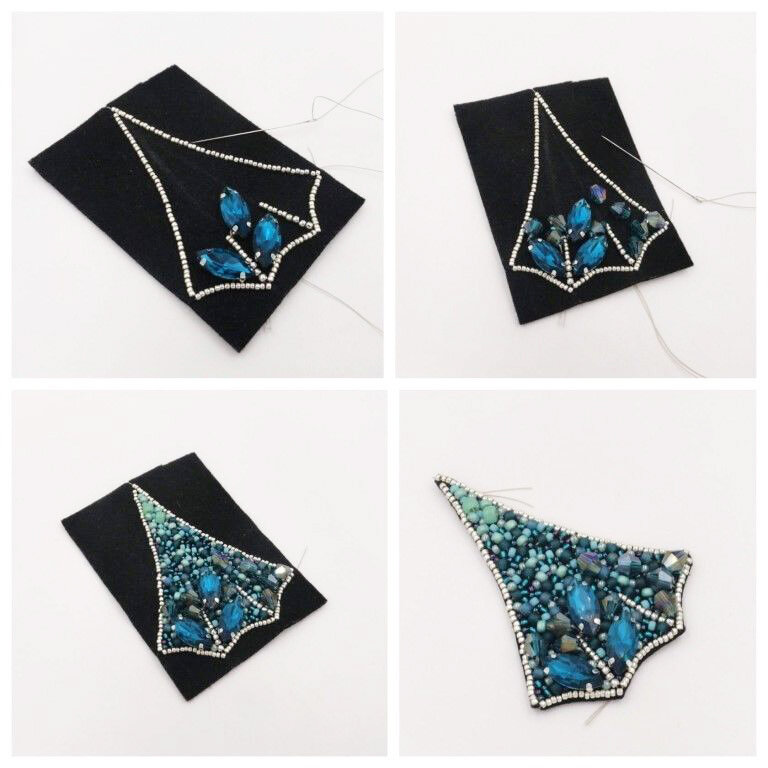 Брошь в виде зонтика